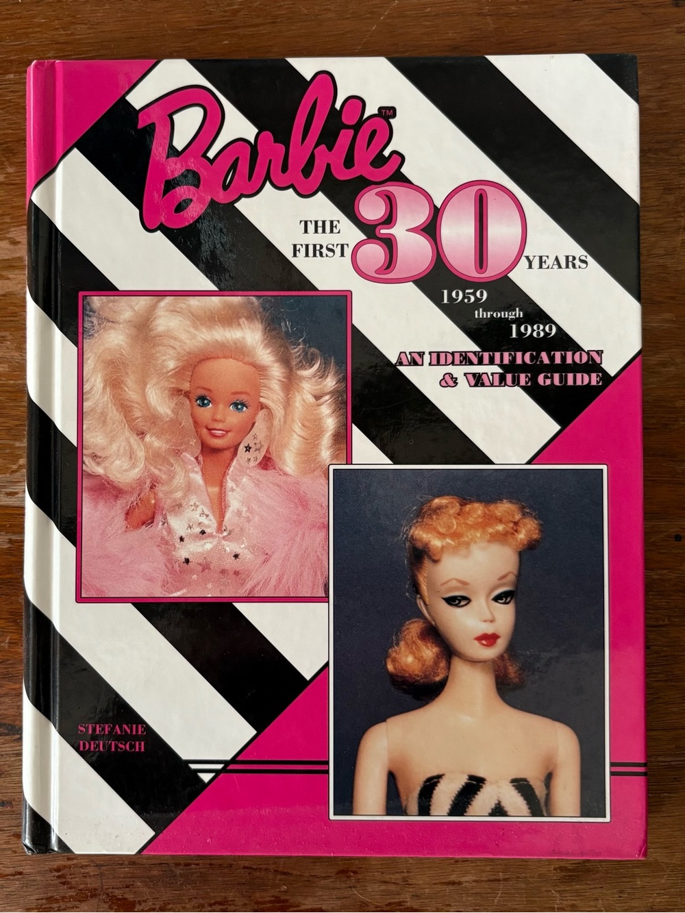 Barbie Pink & Black Striped Cover Book Design